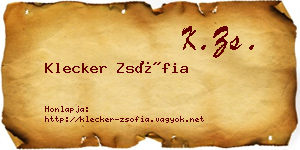 Klecker Zsófia névjegykártya